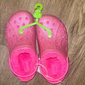 Pink Glitter Crocs Clogs